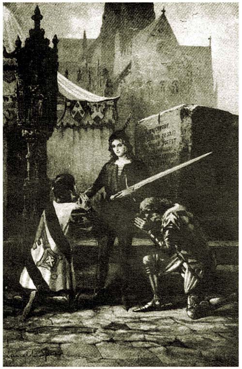Then fell Sir Ector down upon his knees upon the ground before young Arthur, and Sir Key also with him. Then fell Sir Ector down upon his knees upon the ground before young Arthur, and Sir Key also with him.