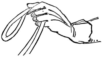 Fig. 26.—Snaffle-reins; both in the left hand.