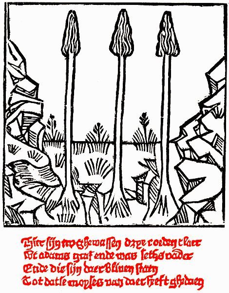 drawing with Dutch text in blackletter