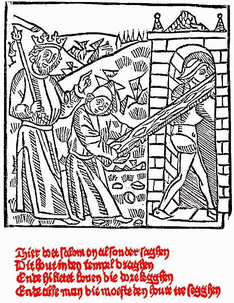 drawing with Dutch text in blackletter