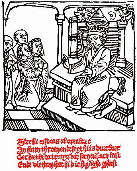 drawing with Dutch text in blackletter