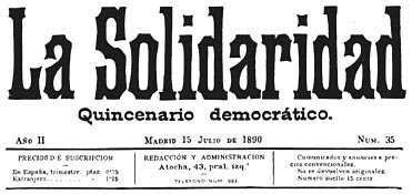 Heading of the Filipino-Madrid review “La Solidaridad.”